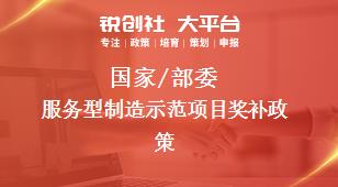 国家/部委服务型制造示范项目奖补政策