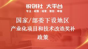 国家/部委下设地区产业化项目和技术改造奖补政策