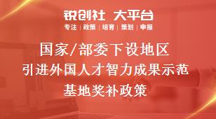 国家/部委下设地区引进外国人才智力成果示范基地奖补政策