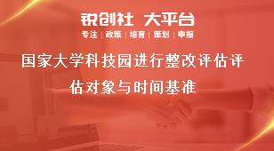 国家大学科技园进行整改评估评估对象与时间基准奖补政策