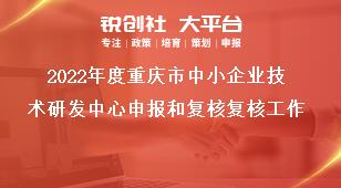 2022年度重庆市中小企业技术研发中心申报和复核复核工作奖补政策
