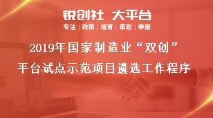 2019年国家制造业“双创”平台试点示范项目遴选工作程序奖补政策
