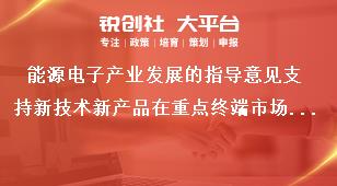 能源电子产业发展的指导意见支持新技术新产品在重点终端市场应用奖补政策
