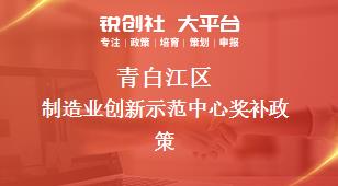青白江区制造业创新示范中心奖补政策