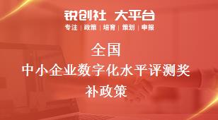 全国中小企业数字化水平评测相关配套奖补政策
