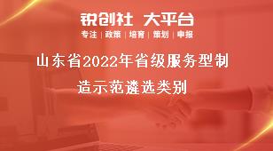 山东省2022年省级服务型制造示范遴选类别奖补政策